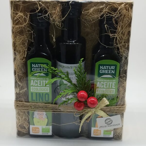 Cesta de regalo – Selección de Aceites Ecológicos