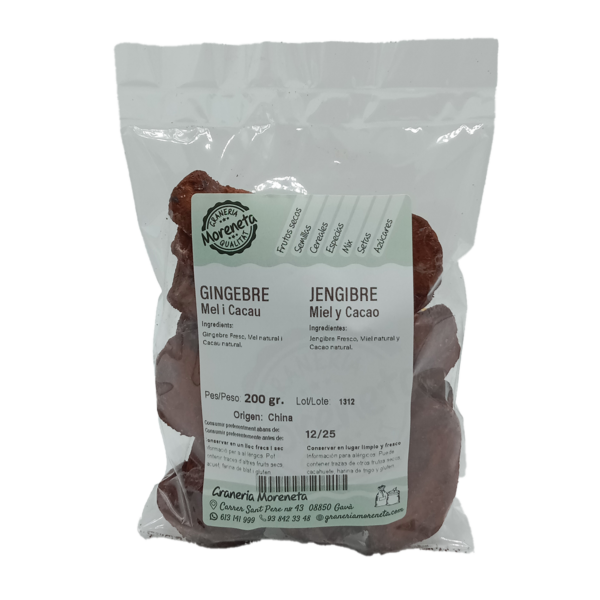 Jengibre cacao y miel